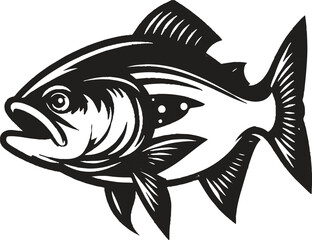 Piranha silhouette vector style with white background
