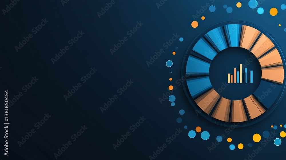 Aufkleber financial benefits budget optimization concept. abstract data visualization with circular charts and