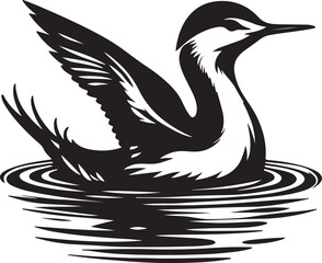 Swan silhouette vector style with white background