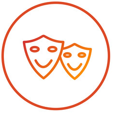 Theatre Mask Icon Style