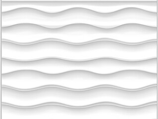 Obraz premium Symmetrical white wavy pattern with shadows, subtle and minimalistic