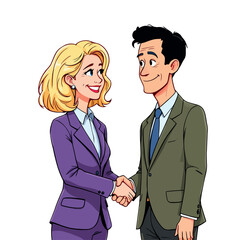 Business partners shaking hands after reaching an agreement