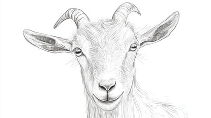 Obraz premium Single Line Animal Drawing Goat