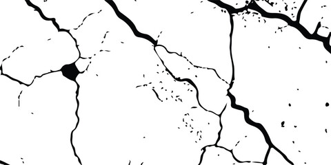 Vector Textures of Cracked Ground, Wall, and Floor Surfaces from Earthquake Damage in Black, White, and Grey, Capturing Realistic Fractures and Surface Breaks for Use in Design Projects.
