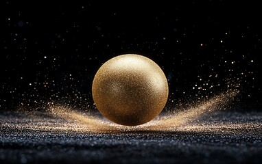 Golden Orb on Dark Glitter