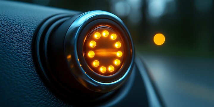 An Illuminated Circular Light Emitting Diode Displayed In Detail