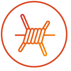 Obraz premium Barbed Wire Icon Style