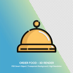 Order food 3D render dish icon