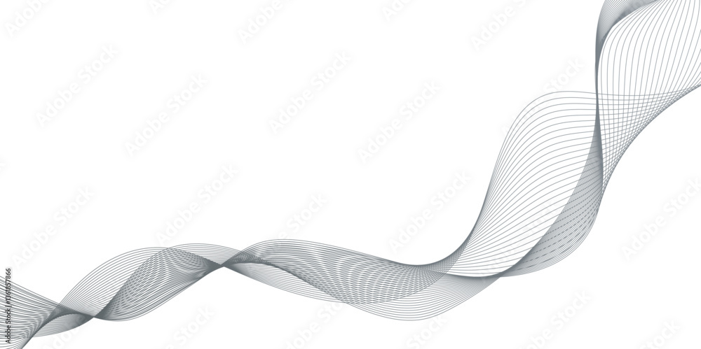 Poster abstract wave line element for design, black color geometric line animation on white background, abs