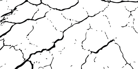 High-Quality Vector Texture with Cracks and Fractures from Earthquake Damage on Land, Floor, and Wall Surfaces in Black, White, and Grey, Ideal for Natural Disaster Simulations and Distressed Backgrou