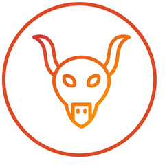 Naklejka premium Bull Skull Icon Style