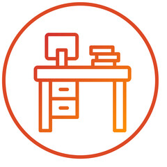 Fototapeta premium Desk Icon Style