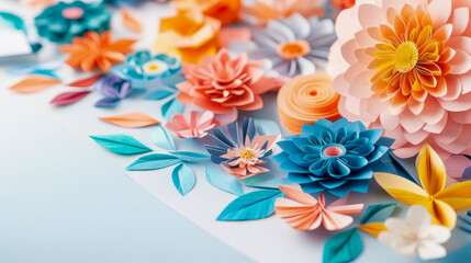 Delicate Paper Blooms: A Colorful Floral Arrangement for Springtime Celebration
