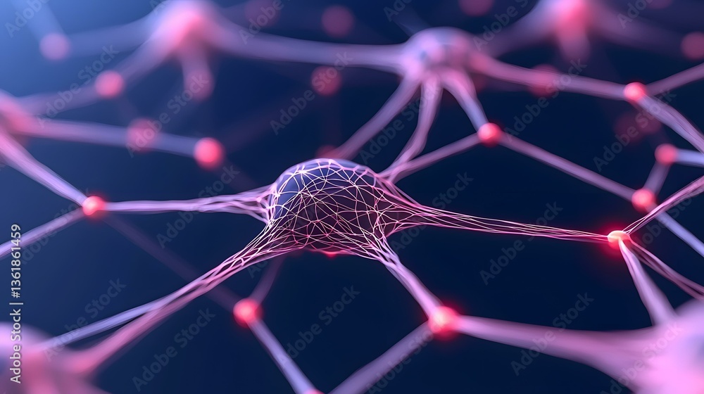 Aufkleber the image shows a stylized representation of a neuron, with its axon and dendrites connecting to oth