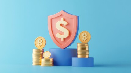 3D Rendered Financial Security Concept