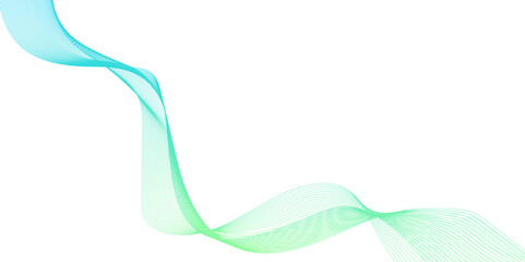 Abstract stylish green wave line background, transparent horizontal green wave on white colorful vector background, Isolated graphic design element, shining green wave lines pattern for banner.