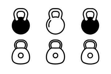 Obraz premium set of Kettlebell silhouette vector illustration