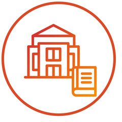Obraz premium Library Building Icon Style