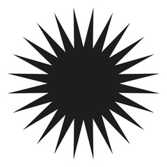 Star round sticker, tag black badge, label, promo form, badge stickers. Star round sticker shape, vector icon. Vector illustration (3)