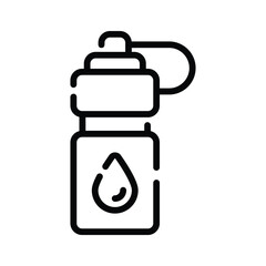 A clean, minimalist line drawing of a water bottle.