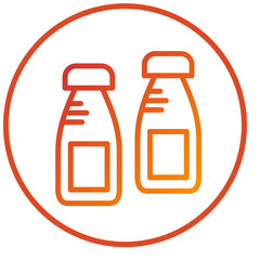 Milk Bottles Icon Style