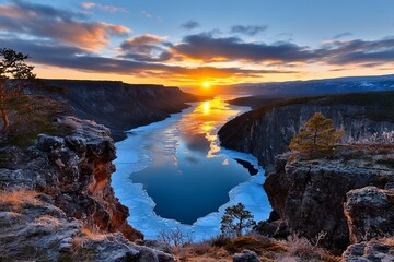 Frozen Canyon Sunset View