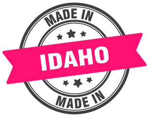Made in Idaho round sign. Made in Idaho stamp.