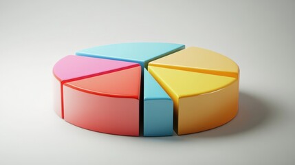 Obraz premium Colorful 3D Pie Chart Illustration