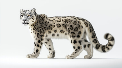 The snow leopard stands in royal dignity, the royal seat of the snow leopard, the king snow leopard on the white peak, the royal snow leopard is resting, the snow king in a royal pose