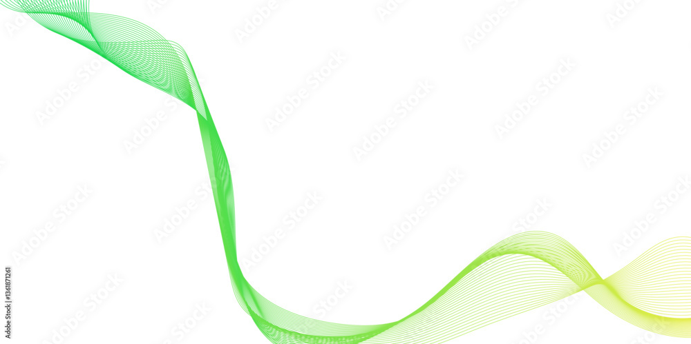 Fototapete abstract soft green wave line pattern, art teal curve scene soft vector single design, abstract comp