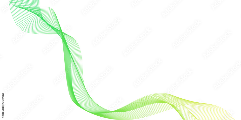 Fototapete abstract soft green wave line pattern, art teal curve scene soft vector single design, abstract comp