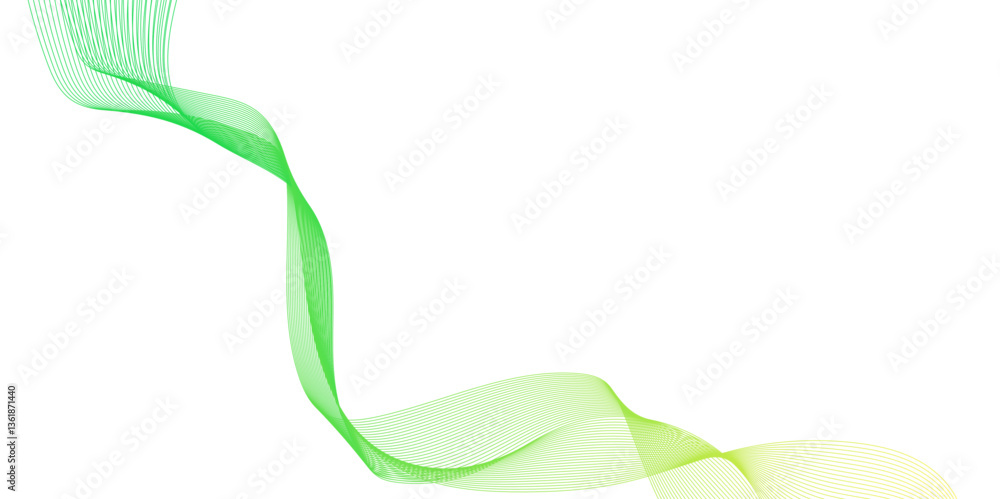Fototapete abstract soft green wave line pattern, art teal curve scene soft vector single design, abstract comp