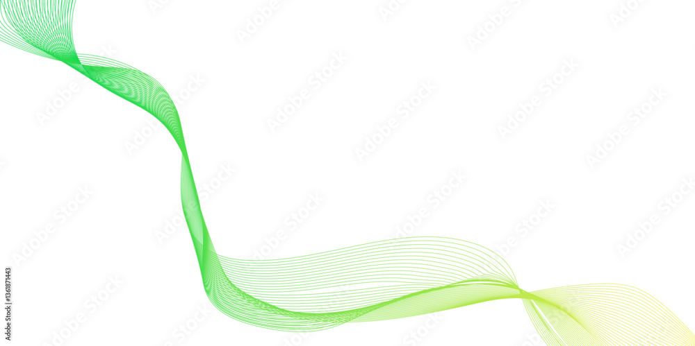 Fototapete abstract soft green wave line pattern, art teal curve scene soft vector single design, abstract comp