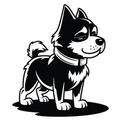 Obraz premium Mascot Doge Meme Silhouette, Vector, Icon, Logo, White Background.