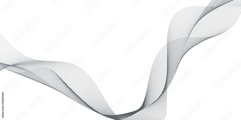 Fototapete abstract connecting dots and wave lines on a white background, element for design wave with lines cr