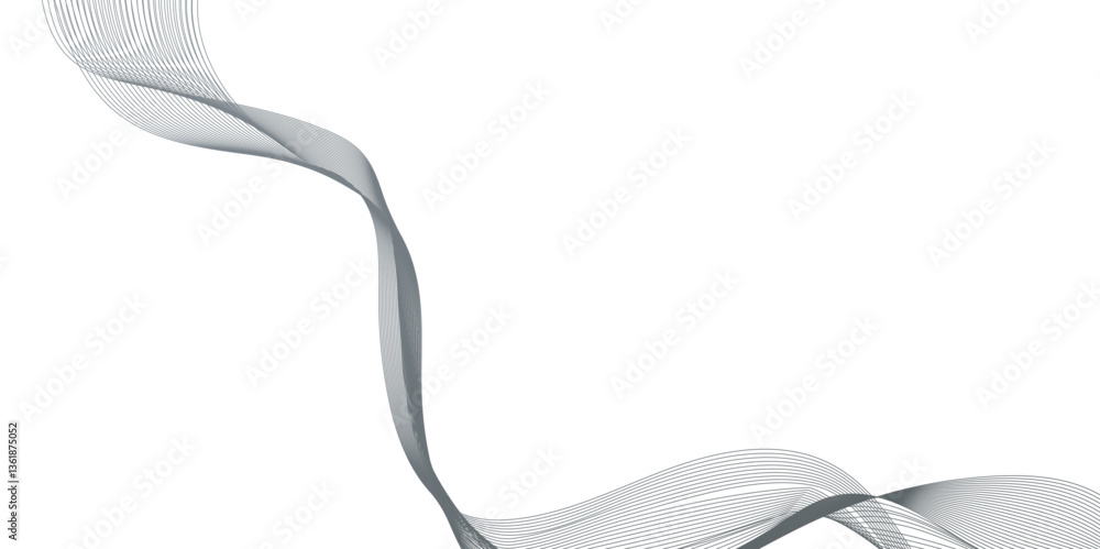 Fototapete abstract connecting dots and wave lines on a white background, element for design wave with lines cr