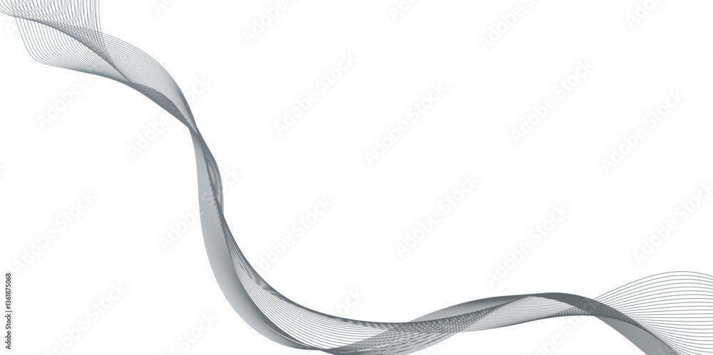 Fototapete abstract connecting dots and wave lines on a white background, element for design wave with lines cr