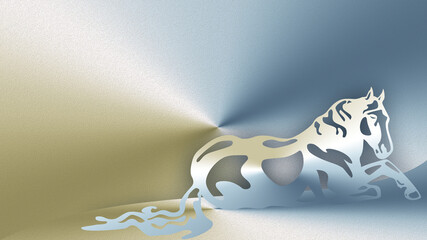 Zarys widoku leżącego konia. © tomo81