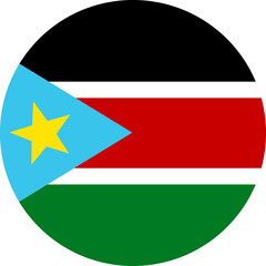 South Sudan flag illustrator national of round