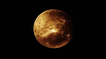 Obraz premium Planet Venus on solid black background
