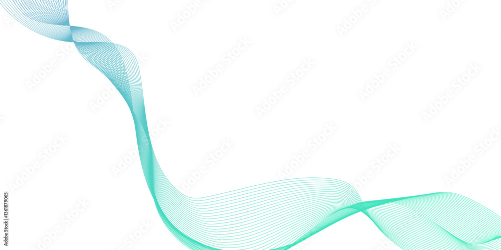 Fototapete abstract green wave line element for design, perfect for background designs and digital art projects