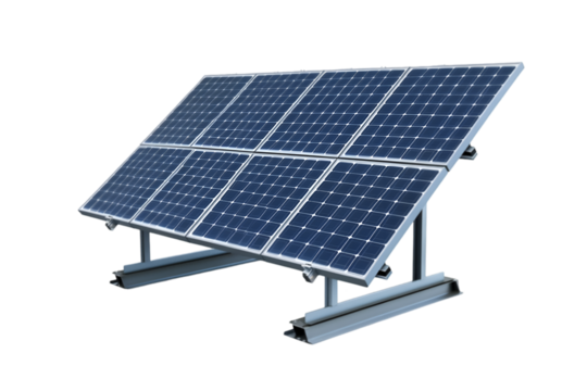 Solar panel array on a metal stand sustainable energy clean technology