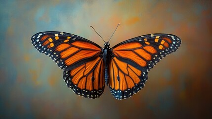 Fototapeta premium Monarch butterfly, vibrant colors, detailed wings