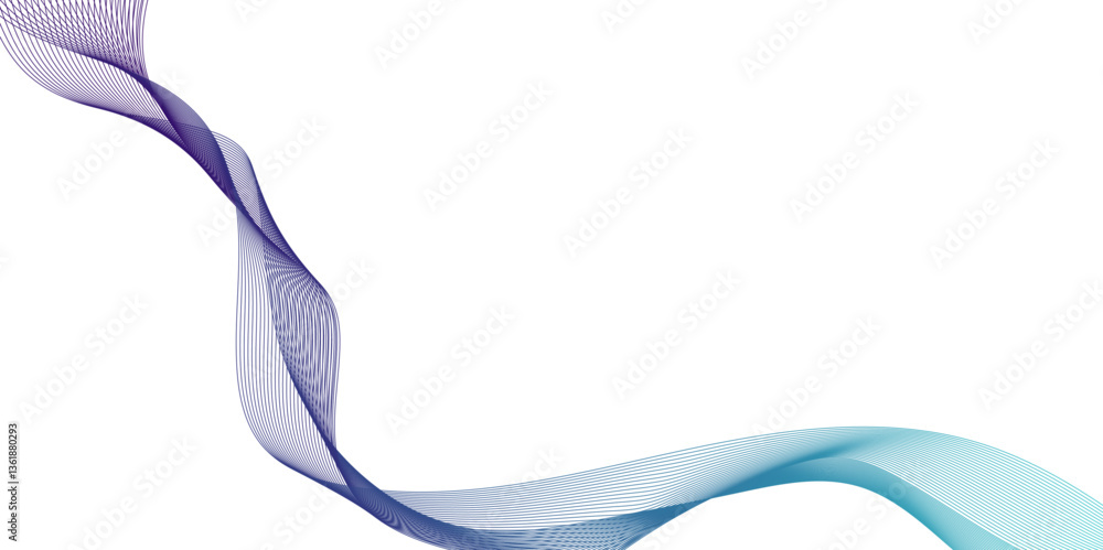 Poster abstract blue wave lines pattern for banner thin line wavy abstract vector background. curve wave se