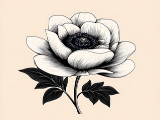 Elegant Floral Line Art