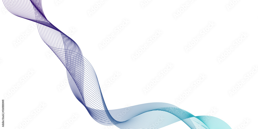 Poster abstract blue wave lines pattern for banner thin line wavy abstract vector background. curve wave se
