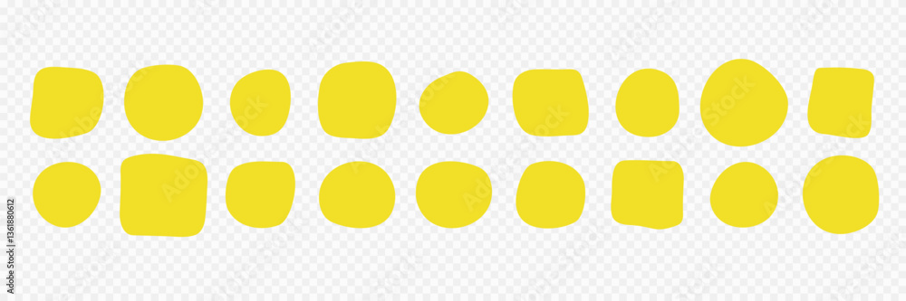 Fototapete set of liquid irregular blobs. circle and square amoeba shapes. deformed forms collection in yellow 