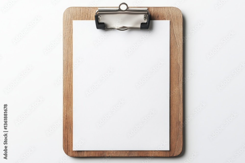 Aufkleber Blank clipboard resting on a clean surface ready for notes and ideas in a minimalist workspace setup