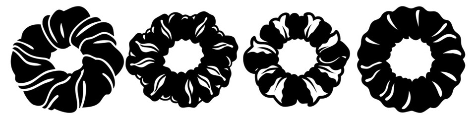 hair scrunchies icon, hair scrunchies silhouette vector illustration-simple silhouette illustration of hair scrunchies, perfect for hair scrunchies logos and icons