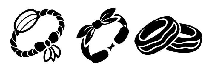 hair ties icon, hair ties silhouette vector illustration-simple silhouette illustration of hair ties, perfect for hair ties logos and icons